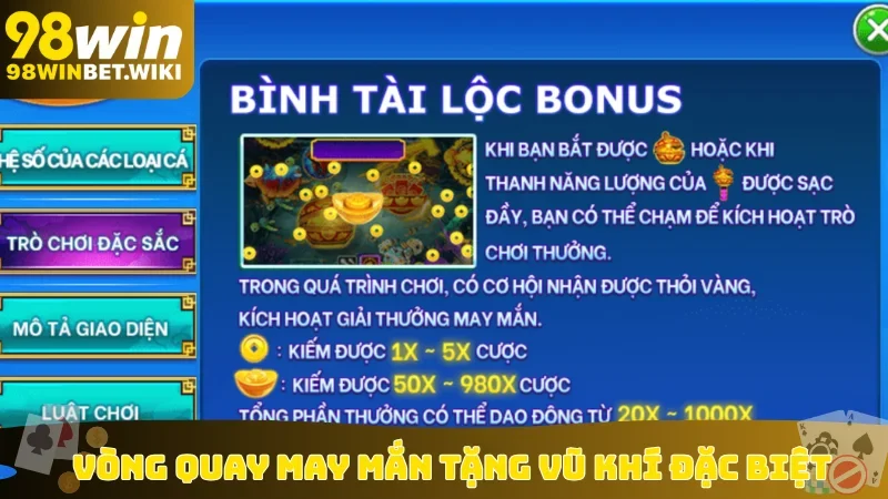 Vòng quay may mắn tặng vũ khí đặc biệt